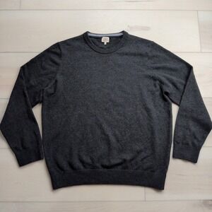 Faherty Jackson Crew Sweater Mens XL Charcoal Gray Cotton Blend Soft MYF2206-AHT